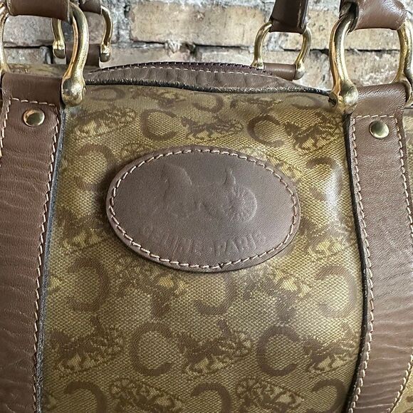 Vintage Celine Horse Carriage Monogram Coated Canvas Mini Boston Bag - Picture 2 of 16